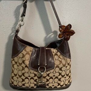 Brown and Tan Designer Shoulder Bag